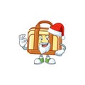 Santa work suitcase character on white background