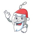 Santa wrecking ball attached character on hitting Royalty Free Stock Photo