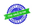 SANTA'S GONE THE SALE IS ON Bicolor Rosette Unclean Stamp Royalty Free Stock Photo