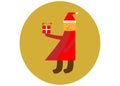 santaclaus bring gift box for logo web icon.