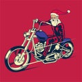 Santaclaus ride a chopper bike Royalty Free Stock Photo