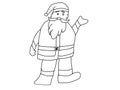 santaclaus stand welcome for kid coloring book cartoon icon