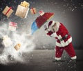 Santaclaus vs gifts Royalty Free Stock Photo