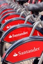 Santander Cycle Hire Boris Bikes at a Docking Station, London, UK