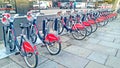 Santander cycles in a row