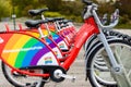 Santander cycles show support to the LGBT Pride MK Event in Milton Keynes