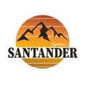 Santander Spain City Travel. Design logo Vector. white background