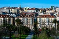 Aerial view of Santander city and Pereda gardens