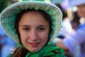 SANTANDER, SPAIN - JULY 16: Unidentified girl, dressed of period costume in a costume competition celebrated in July 16, 2016 in S