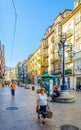 Santander, SPAIN, OCTOBER 30,2014: People are strolling through Calle Juan de Herrera in Santander, Spain...IMAGE Royalty Free Stock Photo