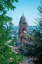 Santarcangelo view of the dome of the old church italy Rimini Italy Royalty Free Stock Photo