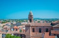 Santarcangelo view of the dome of the old church italy Rimini Italy Royalty Free Stock Photo