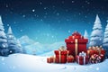 Santas Sleigh overloaded with big gift boxes - stock picture