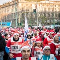 Almost 10.000 Santas take part in the Babbo Running in Milan, Italy