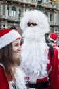 Almost 10.000 Santas take part in the Babbo Running in Milan, Italy