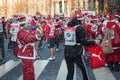 Almost 10.000 Santas take part in the Babbo Running in Milan, Italy