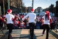 Almost 10.000 Santas take part in the Babbo Running in Milan, Italy