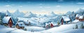 Santas Village Hidden Behind Snowy Mountains Space For Text Royalty Free Stock Photo