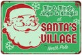 Santas Village Santas Workshop Party Invitation Sign Royalty Free Stock Photo