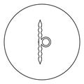 Santensu weapon of samurai for hand icon in circle round outline black color vector illustration flat style image Royalty Free Stock Photo