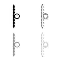 Santensu weapon of samurai for hand icon outline set black grey color vector illustration flat style image