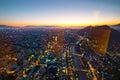 Santiago of Chile Aerial View from the Costanera Center at Sunset