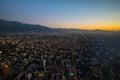 Santiago aerial View from the Costanera Center at Sunset, Santiago Chile