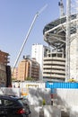 Santiago Bernabeu. Exterior of the Santiago BernabÃÂ©u stadium in full works and renovat