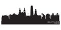 Santiago Chile city skyline vector silhouette