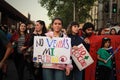 Santiago Chile - Global strike for planet, students and workers protesting during fridays for future