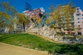 SANTIAGO, CHILE - SEPTEMBER 17, 2018: Outdoor view of the German Fountain built at 1912 at Parque Forestal, Santiago Royalty Free Stock Photo