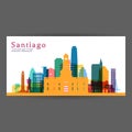 Santiago colorful architecture vector illustration