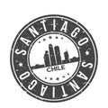 Santiago de Chile America Stamp Logo Icon Symbol Design Skyline City.