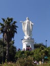 Santiago de Chile. Cerro San Cristobal. Statue of Virgin Mary Royalty Free Stock Photo