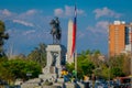 SANTIAGO DE CHILE, CHILE - OCTOBER 16, 2018: Plaza Baquedano in the center of Santiago, Chile. Large oval shaped open Royalty Free Stock Photo