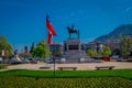 SANTIAGO DE CHILE, CHILE - OCTOBER 16, 2018: Plaza Baquedano in the center of Santiago, Chile. Large oval shaped open Royalty Free Stock Photo