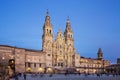 Santiago de Compostela Cathedral view from Obradoiro square Royalty Free Stock Photo