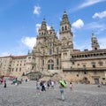Santiago de Compostela Cathedral view from Obradoiro square on sunny day