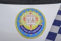 Santiago de Compostela logo on the hood of a police car