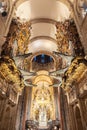 Santiago de Compostela, Spain - February 9, 2023: Interior of the Cathedral of Santiago de Compostela, Galicia, Spain. Royalty Free Stock Photo