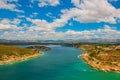 Santiago de Cuba, Cuba: Panoramic view of Santiago de Cuba bay entrance. Beautiful turquoise color of the water