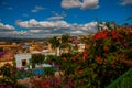 Santiago de Cuba, Cuba: Top view of the city, view of the house and beautiful flowers