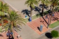 SANTIAGO DE LA RIBERA, SPAIN - JUNE 10, 2022 Promenade along the coastline of the Mar Menor, in a Spanish town in the Costa