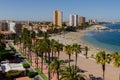 SANTIAGO DE LA RIBERA, SPAIN - JUNE 10, 2022 Promenade along the coastline of the Mar Menor, in a Spanish town in the Costa