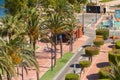 SANTIAGO DE LA RIBERA, SPAIN - JUNE 10, 2022 Promenade along the coastline of the Mar Menor, in a Spanish town in the Costa