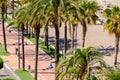 SANTIAGO DE LA RIBERA, SPAIN - JUNE 10, 2022 Promenade along the coastline of the Mar Menor, in a Spanish town in the Costa