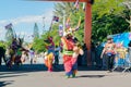 `Santiago de los Caballeros - February 24, 2019: Traditional colorful character, AKA LechÃÂ³n, in the carnival.