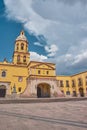 Santiago de Queretaro, Queretaro, Mexico, 09 07 22, Main entrance of the Temple and Convent of the Holy Cross of Miracles with a