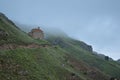 Santiago hermitage on the mountain, surrounded by mist Royalty Free Stock Photo
