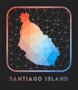 Santiago Island map design. Royalty Free Stock Photo
